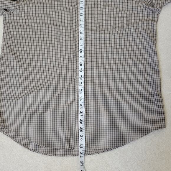 Van Heusen Size M 15-15 1/2 No Iron Button Down Long Sleeve Men's Shirt Brown - Picture 12 of 13